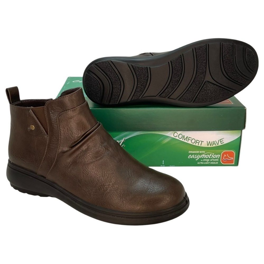 Easy Street Ariadne Brown Faux Leather Womens Booties Size 9.5M - Picture 9 of 10